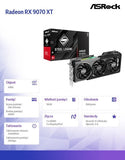 ASROCK Radeon RX 9070 XT Steel Legend Dark 16GB Graphics Card