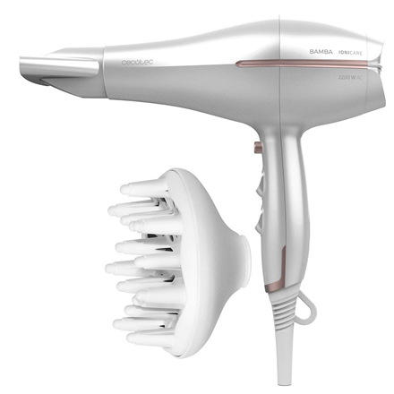 Cecotec IoniCare 5300 Maxi Aura Hair Dryer - 2200W, Ionic, Diffuser - White
