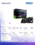 MSI GeForce RTX 5080 16G GAMING TRIO OC Graphics Card with DLSS 4