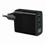 Gembird TA-UC-PDQC30LCD-BK-02 Universal AC Fast Charging Mobile Device Charger - Black