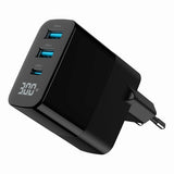 Gembird TA-UC-PDQC30LCD-BK-02 Universal AC Fast Charging Mobile Device Charger - Black