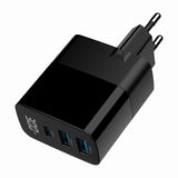 Gembird TA-UC-PDQC30LCD-BK-02 Universal AC Fast Charging Mobile Device Charger - Black