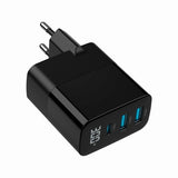 Gembird TA-UC-PDQC30LCD-BK-02 Universal AC Fast Charging Mobile Device Charger - Black