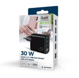 Gembird TA-UC-PDQC30LCD-BK-02 Universal AC Fast Charging Mobile Device Charger - Black