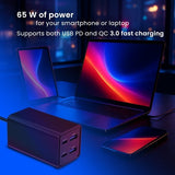 Gembird TA-UC-2A2C-PD65-01-BK 65W USB-C PD & USB-A Fast Charger - Black