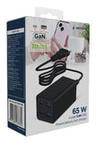 Gembird TA-UC-2A2C-PD65-01-BK 65W USB-C PD & USB-A Fast Charger - Black