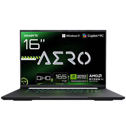 Gigabyte AERO X16 Gaming 1VH Space Gray - 16", IPS, 165Hz, WQXGA (2560x1600), Matte - AMD Ryzen AI 7 350 - 16 GB - 1 TB SSD - NVIDIA GeForce RTX 5060 8 G...
