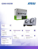 MSI GeForce RTX 5060 8GB VENTUS 2X OC WHITE Graphics Card
