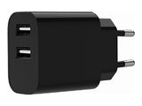 GEMBIRD 2-Port Universal USB Wall Charger 2.4A - Black