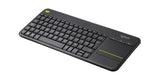 LOGITECH K400 Plus Wireless Touch Keyboard - Black (US Layout)
