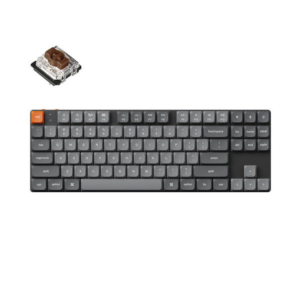 Keychron K1 Max RGB Wireless Mechanical Keyboard - US Layout - Hot-Swappable Low Profile Gateron Brown