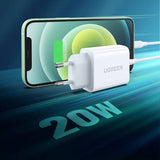 Ugreen 20W USB-C PD 3.0 Quick Charge 4.0+ Wall Charger - White