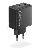 LENOVO 65W Dual USB-C GaN Power Adapter - Black