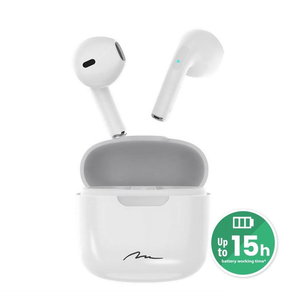 R-PHONES- Bluetooth headset TWS with power bank. White