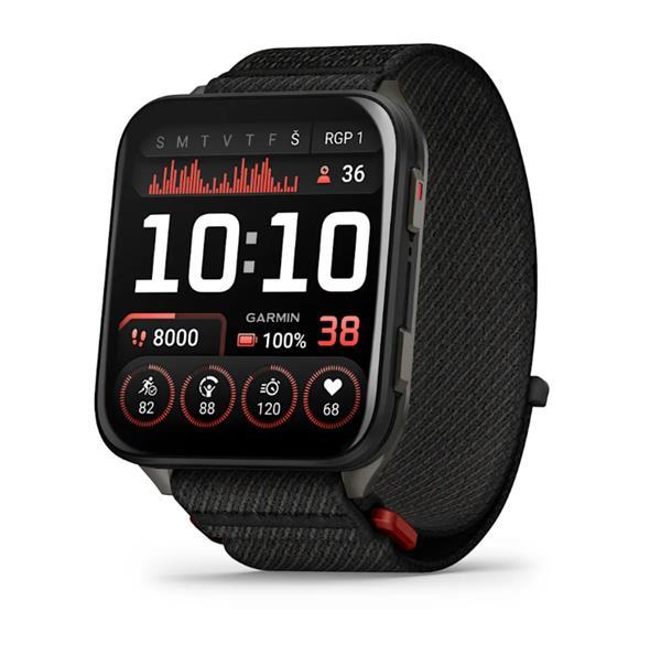 Garmin Venu X1 Smartwatch - Black with Titanium Blue Gray, Black Nylon Strap