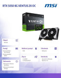 MSI GeForce RTX 5050 VENTUS 2X OC 8GB GDDR6 Graphics Card