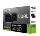 Graphics Card-ASUS-NVIDIA-GeForce RTX 5050-8 GB-GDDR6-128 bit-PCI Express 5.0-Active-DUAL-RTX5050-O8G