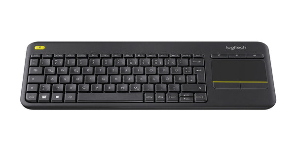 LOGITECH K400 Plus Wireless Touch Keyboard - Black, DE Layout