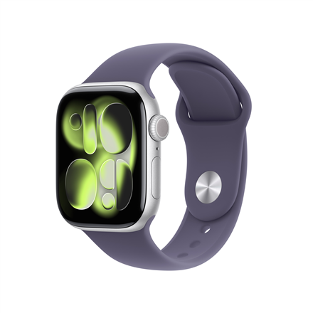 Apple Watch Series 11 GPS 42mm Silver Aluminum with Purple Fog Sport Band - S/M
