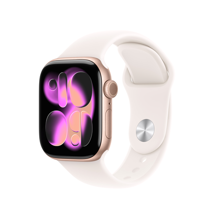 Apple Watch Series 11 GPS + Cellular 42mm Sport Band S/M - Rose Gold/Light Blush (MF8E4ET/A)