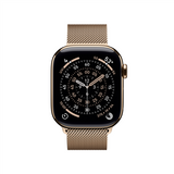 Apple Watch Series 11 GPS + Cellular 42mm Gold Titanium Case with Gold Milanese Loop