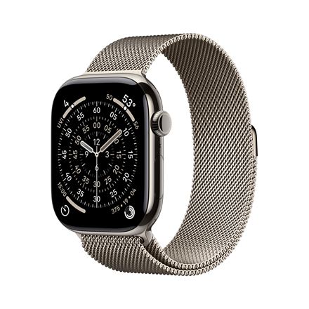 Apple Watch Series 11 GPS + Cellular 46mm Natural Titanium Case with Natural Milanese Loop - M/L