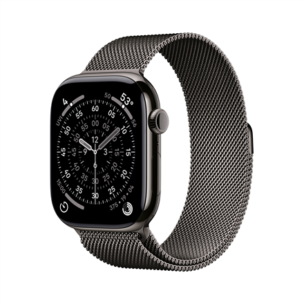 Apple Watch Series 11 GPS + Cellular 46mm Slate Titanium Case with Slate Milanese Loop - M/L