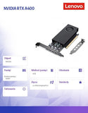 Lenovo NVIDIA RTX A400 Graphics Card - 4GB GDDR6 - PCIe 4.0 x8 (4X61Q73040)