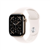 Apple Watch Series 11 GPS + Cellular 42mm Gold Titanium Case with Light Blush Sport Band - M/L