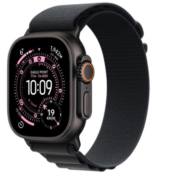 Apple Watch Ultra 3 GPS + Cellular 49mm Black Titanium Case with Black Alpine Loop - Medium