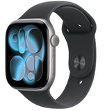 Apple Watch Series 11 GPS + Cellular 42mm Space Gray Aluminum with Black Sport Band - M/L