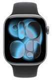 Apple Watch Series 11 GPS + Cellular 42mm Space Gray Aluminum with Black Sport Band - M/L