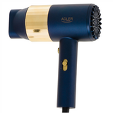 Adler AD 2280 Hair Dryer - 1800W, 3 Temperature Settings - Blue/Gold