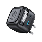 Havit UC250 A-EU GaN Travel Charger with Retractable Cable - Black