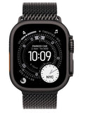 Apple Watch Ultra 3 GPS + Cellular 49mm Black Titanium with Black Titanium Milanese Loop - Medium