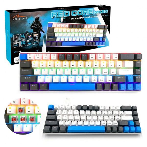 Mechaninė RED CORE MX60 60% Mechanical Keyboard MT1259