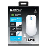 Belaidė Defender Fame GM-516 Wireless Mouse - RF+BT, 10000 DPI, 6 Buttons, White