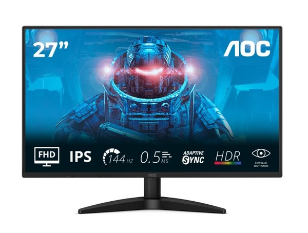 AOC - 27B36X - 27 " - IPS - FHD - 16:9 - 144 Hz - 4 ms - 1920 x 1080 pixels - 300 cd/m² - HDMI ports quantity 1 - Black