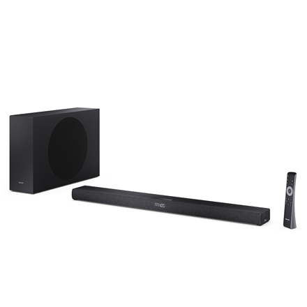 Sharp 2.1ch Ultra-slim Dolby Atmos/DTS Virtual: X Soundbar with Wireless Subwoofer - HT-SBW320 - 360 W - Bluetooth - Wireless connection - Black