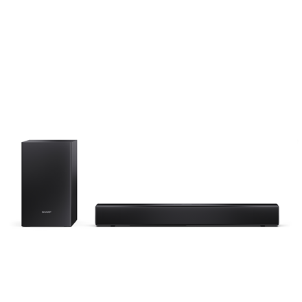Sharp Compact 2.1 Soundbar with Wireless Subwoofer - HT-SBW121 - 240 W - Bluetooth - Wireless connection - Black
