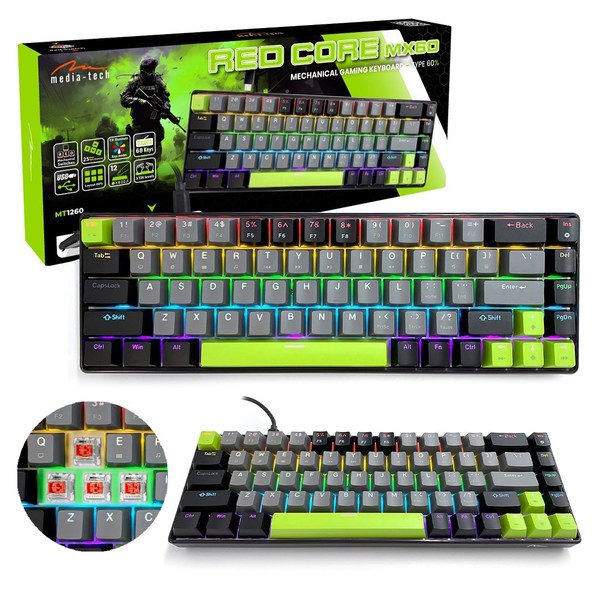 Mechaninė RED CORE MX60 MT1260 60% Mechanical Keyboard