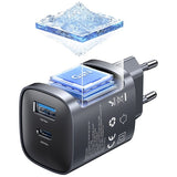 Charger T66 45W GaN Dual Port USB-A + USB-C Wall Charger