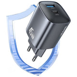 Charger T66 45W GaN Fast Charge Wall Charger - Silver (CC290)
