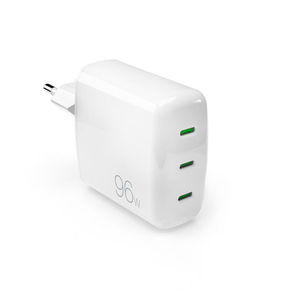 Puro 96W GaN Wall Charger - 3x USB-C Ports, White