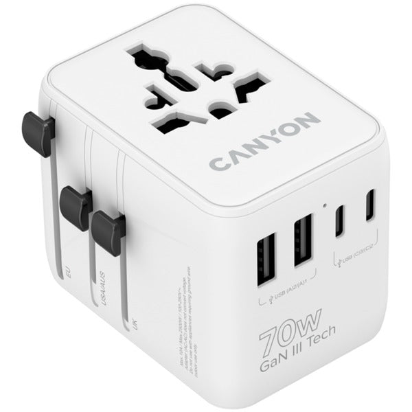 CANYON OnTour 70W Universal Travel Adapter - EU/UK/US/AUS - White