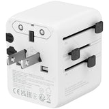 CANYON OnTour 20W Universal Travel Adapter (EU/UK/US/AUS) - White