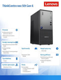 Lenovo ThinkCentre neo 50t Gen 6 Tower PC - Intel Core Ultra 7 265, 16GB RAM, 512GB SSD, Windows 11 Pro (Black)