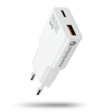 Charger 45W USB-C & USB Quick Charge 4.0 Wall Adapter - White
