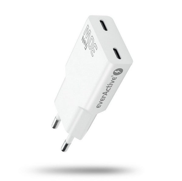 Charger 2 x USB-C Quick Charge 4+ 30W SUPER SLIM White