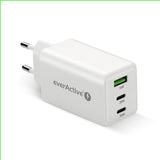 Charger GaN 65W 1x USB, 2x USB-C Quick Charge 4+ Wall Charger - White